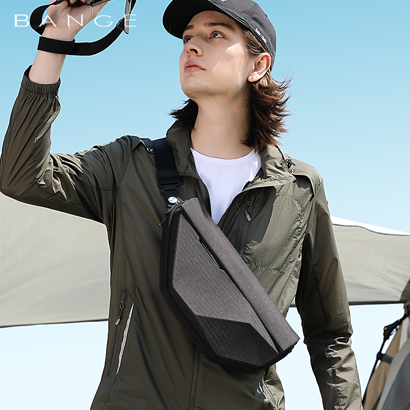 Phone Accessories Hooks - กระเป๋าคาดลำตัวแบบแข็ง ยี่ห้อ BANGE ดีไซน์ใหม่ สำหรับผู้ชาย พร้อมตัวล็อคแบบแม่เหล็ก