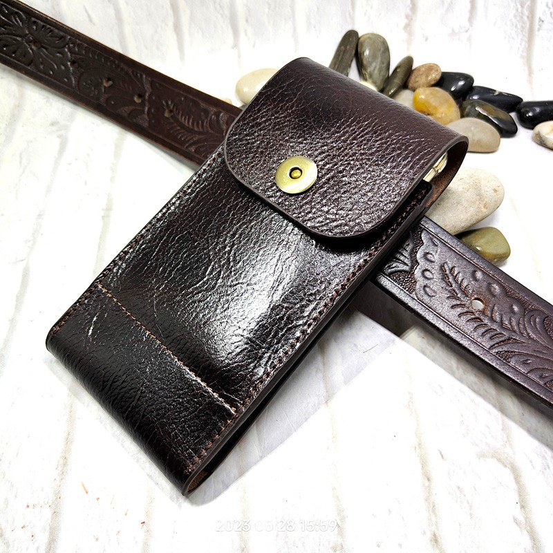 Phone Accessories Men - กระเป๋าคาดเอวใส่โทรศัพท์มือถือหนังแท้2102DK สำหรับผู้ชาย, กระเป๋าคาดเอวสำหรับ iPhone Samsung Huawei