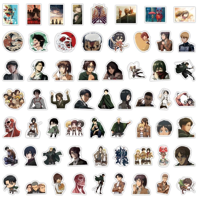 Phone Accessories Items - 60 ชิ้นสติกเกอร์อนิเมะ Attack on Titan น่ารักสวยงาม