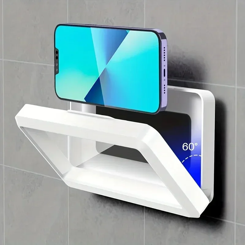 Phone Accessories Hooks - กล่องใส่โทรศัพท์มือถือติดผนังห้องน้ำกันน้ำ ฝาครอบป้องกันหน้าจอสัมผัส ที่วางโทรศัพท์มือถือ กล่องเก็บของในครัวแบบปิดผนึก