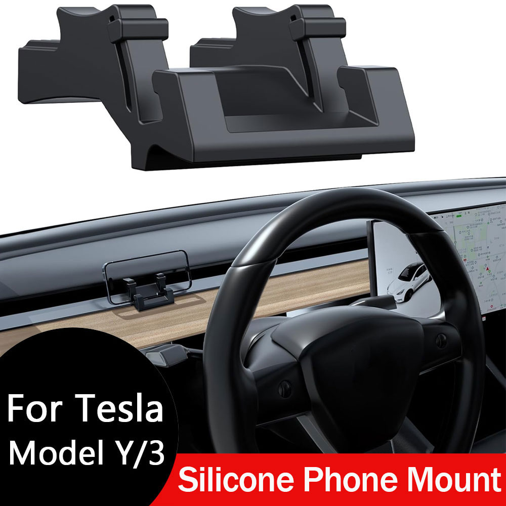Phone Accessories Hooks - ที่ยึดโทรศัพท์ซิลิโคนสำหรับเทสลารุ่น Y 2020-2026 อุปกรณ์เสริมรุ่น 3 ปี