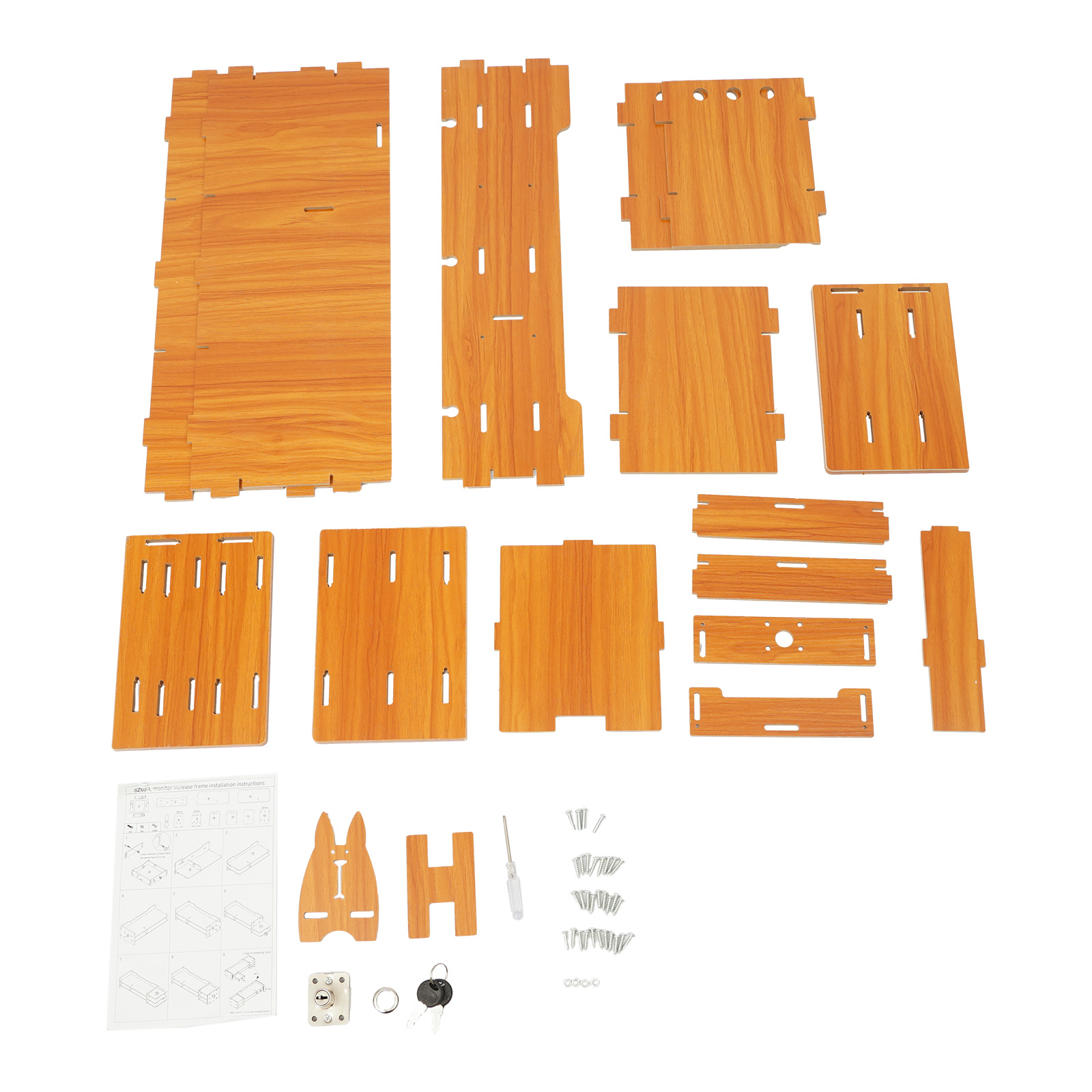 Phone Accessories Cabinet - แท่นวางจอคอมพิวเตอร์ MDF แบบ Ergonomic พร้อมลิ้นชักเก็บของ 3
