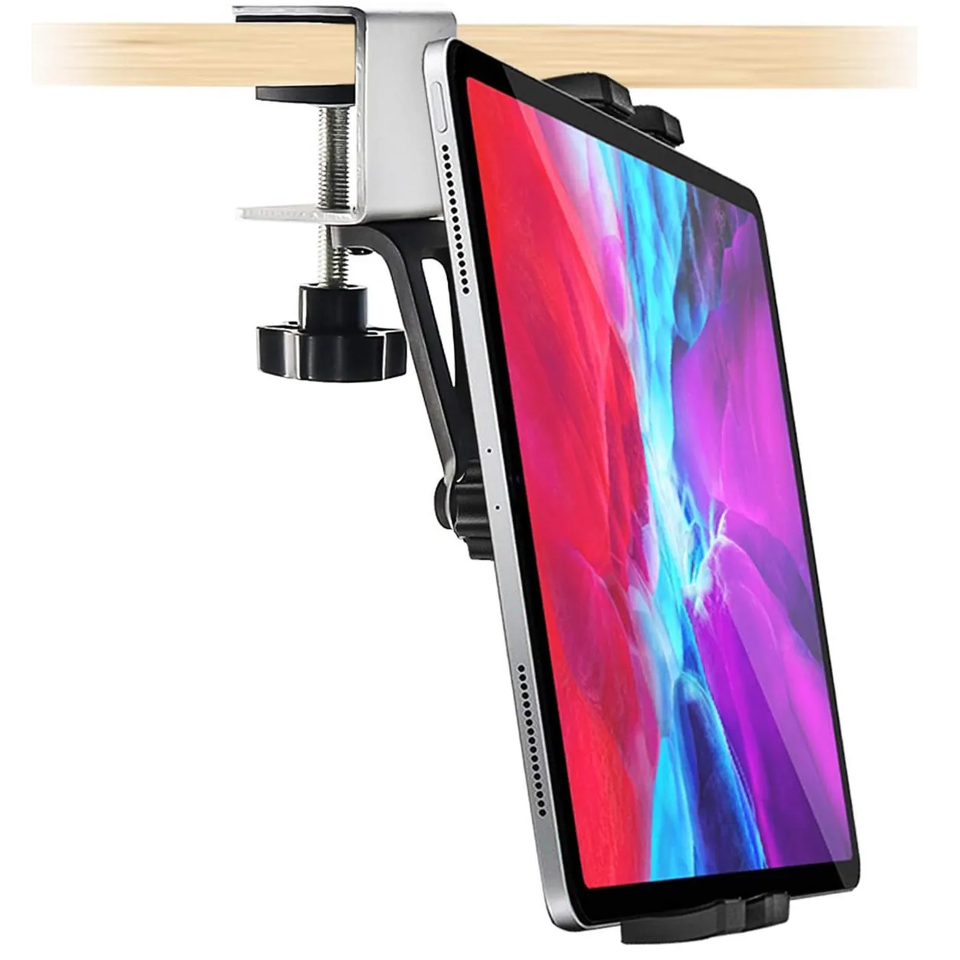 Phone Accessories Cabinet - Universal Kitchen ภายใต้ตู้โทรศัพท์ผู้ถือแท็บเล็ตสําหรับ 4.7-13 นิ้วแท็บเล็ตสมาร์ทโฟนโลหะ Clamp