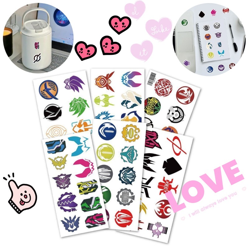 Phone Accessories Items - 60 แผ่นสติกเกอร์โลโก้คาเมนไรเดอร์สติ๊กเกอร์สร้างสรรค์กันน้ำสำหรับแล็ปท็อปโทรศัพท์กระเป๋าเดินทางสมุดภาพสมุดบันทึกตกแต่ง