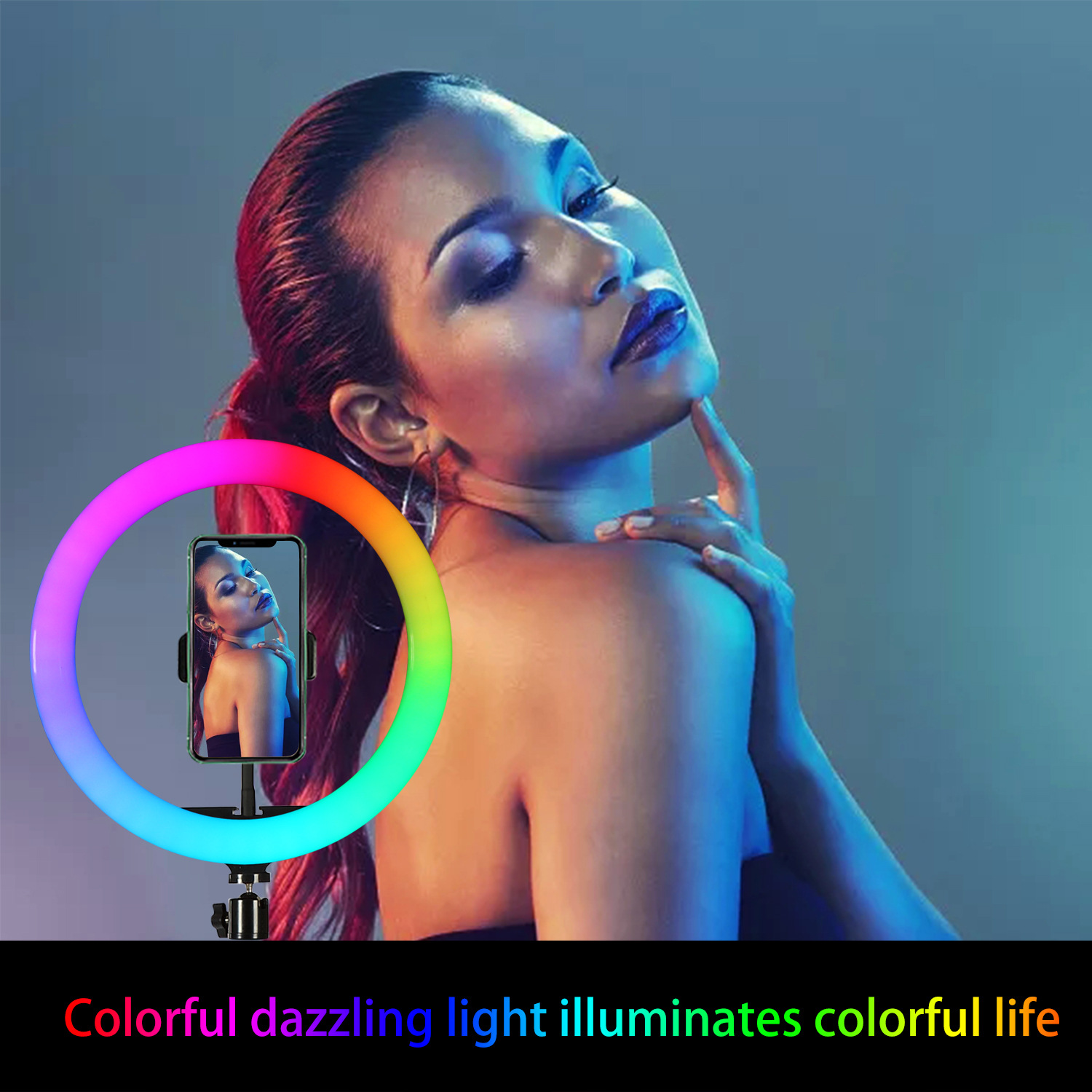 ขาตั้งกล้องพร้อมไฟวงแหวน RGB ข - Selfie Stick Tripod บทวิจารณ์และราคา