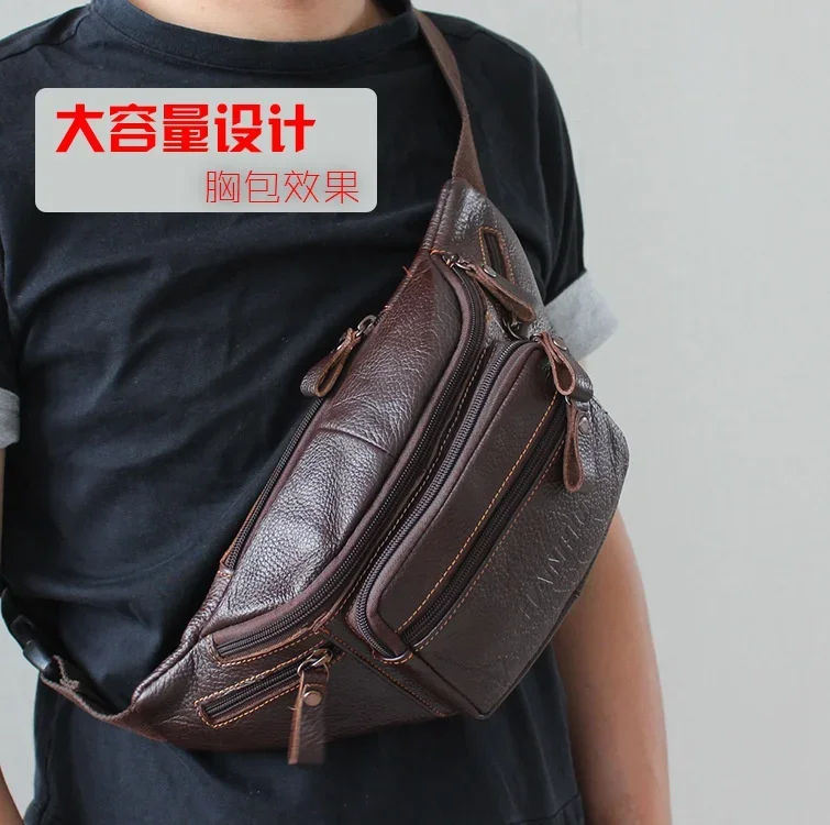 ของแท้ Cowhide หนังเอวกระเป๋าผ - Phone Accessories Men บทวิจารณ์และราคา