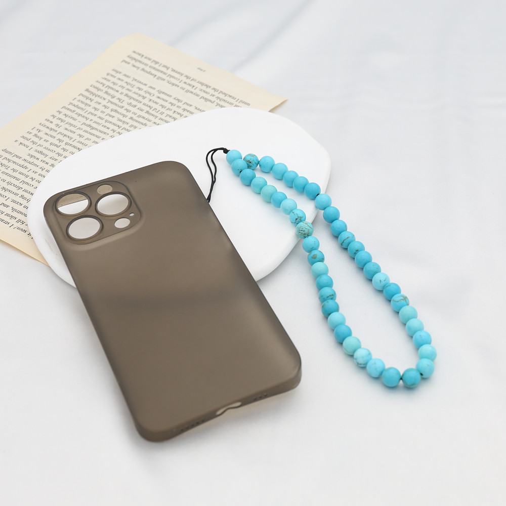 8MM Blue Turquoise Beaded โทรศ - Phone Accessories Men บทวิจารณ์และราคา