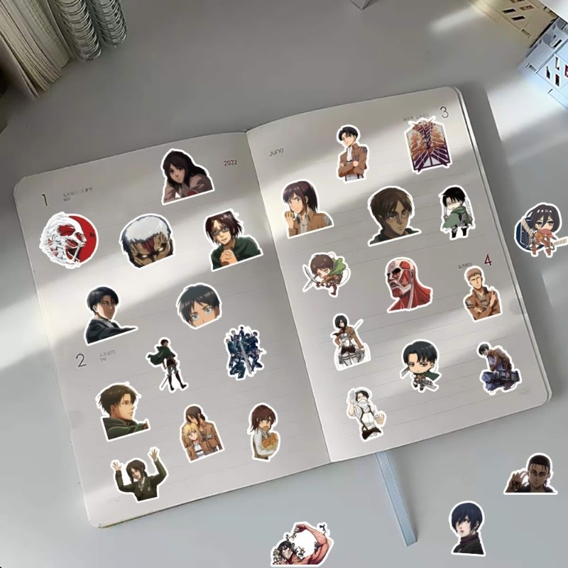 60 ชิ้นสติกเกอร์อนิเมะ Attack  - Phone Accessories Items บทวิจารณ์และราคา