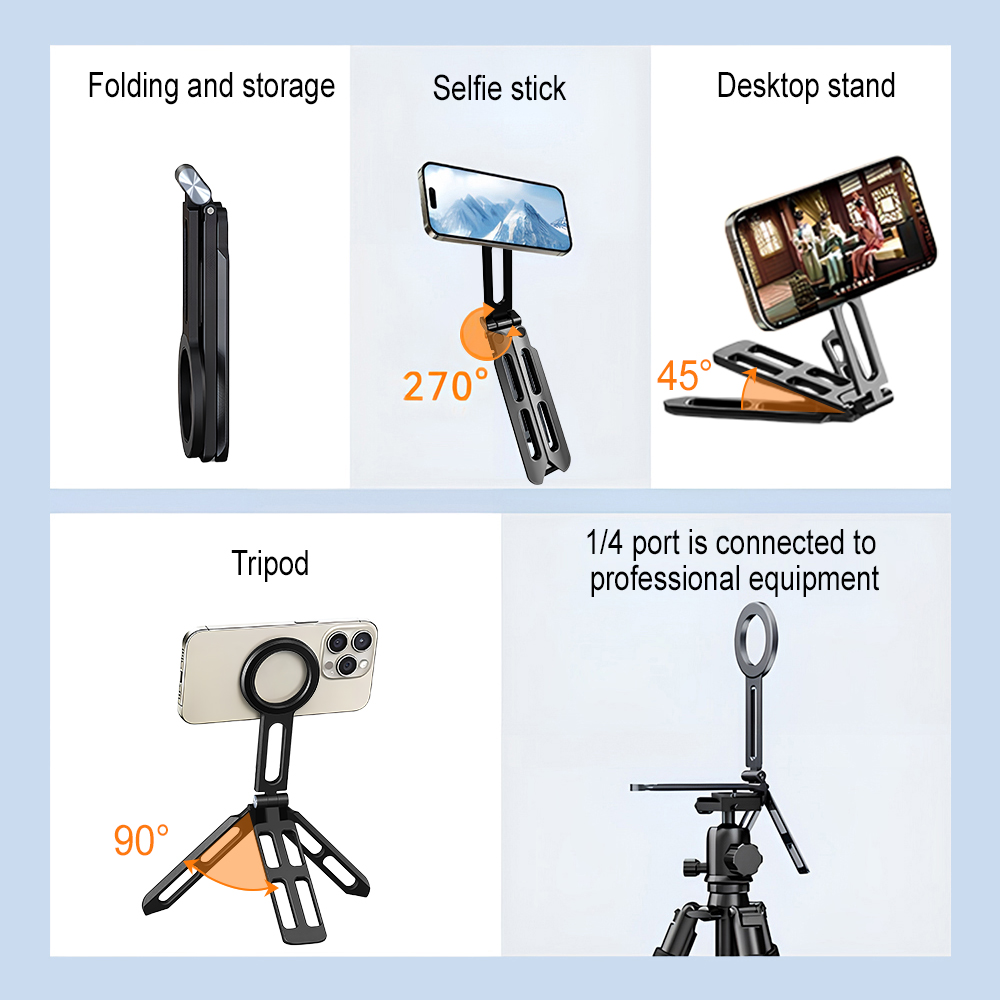 ที่ยึดโทรศัพท์แม่เหล็กแบบสี่แก - Selfie Stick Tripod บทวิจารณ์และราคา